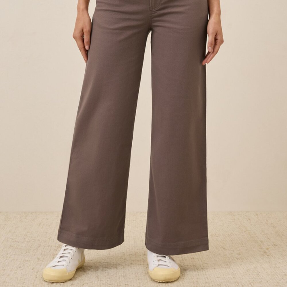 pact: Women's Deep Taupe Stretch Twill Wide Leg Pant 3XL